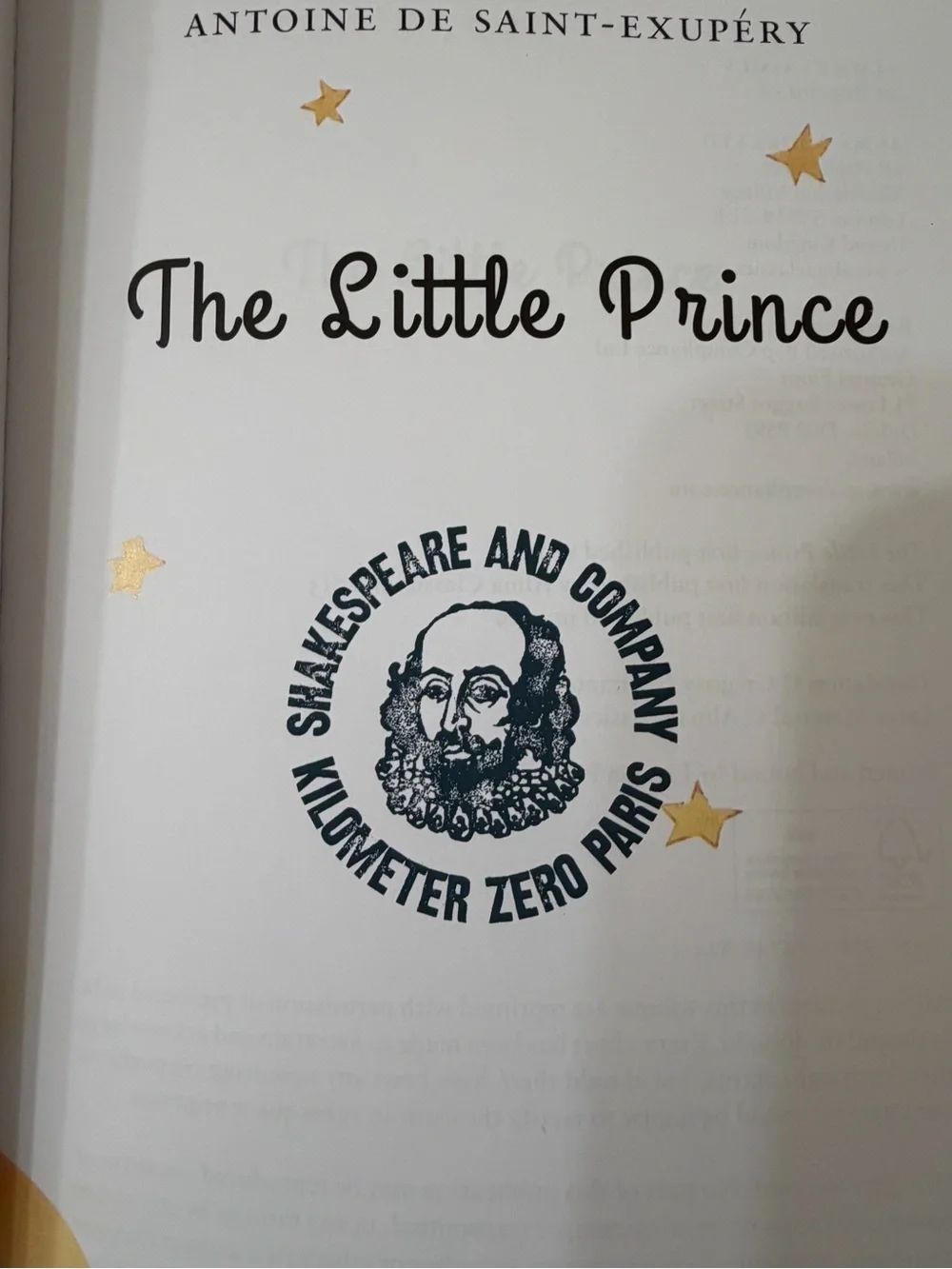 The Little Prince Paperback - EXCLUSIVE Shakespeare and Company stamp